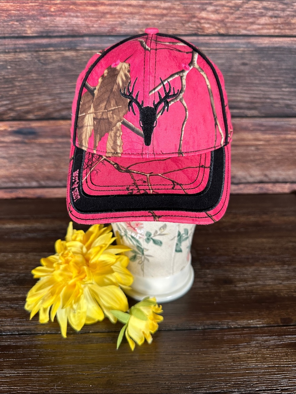 Hot Shot Pink Camouflage Deer Patch Baseball Cap